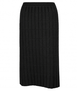 Fustă dreaptă 70 cm neagră din lână